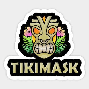 Tiki mask character design Sticker